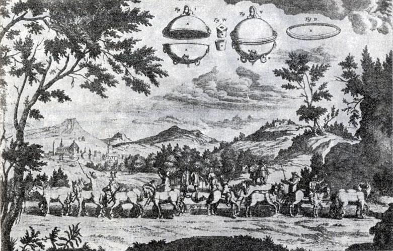 ���� � '�������������� �����������'. (�. Gu�ri�ke, Experimenta de vacuo spatio, 1672.)